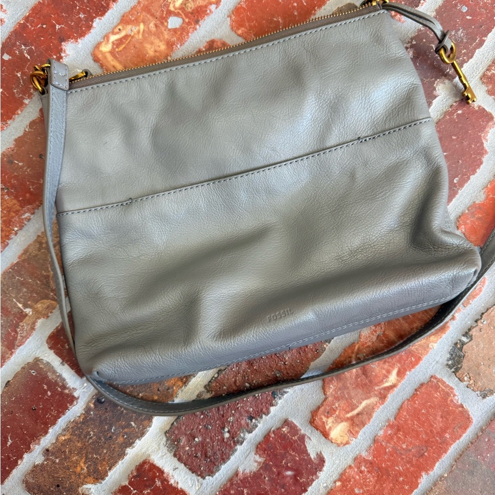 Fossil Slate Leather Crossbody Bag